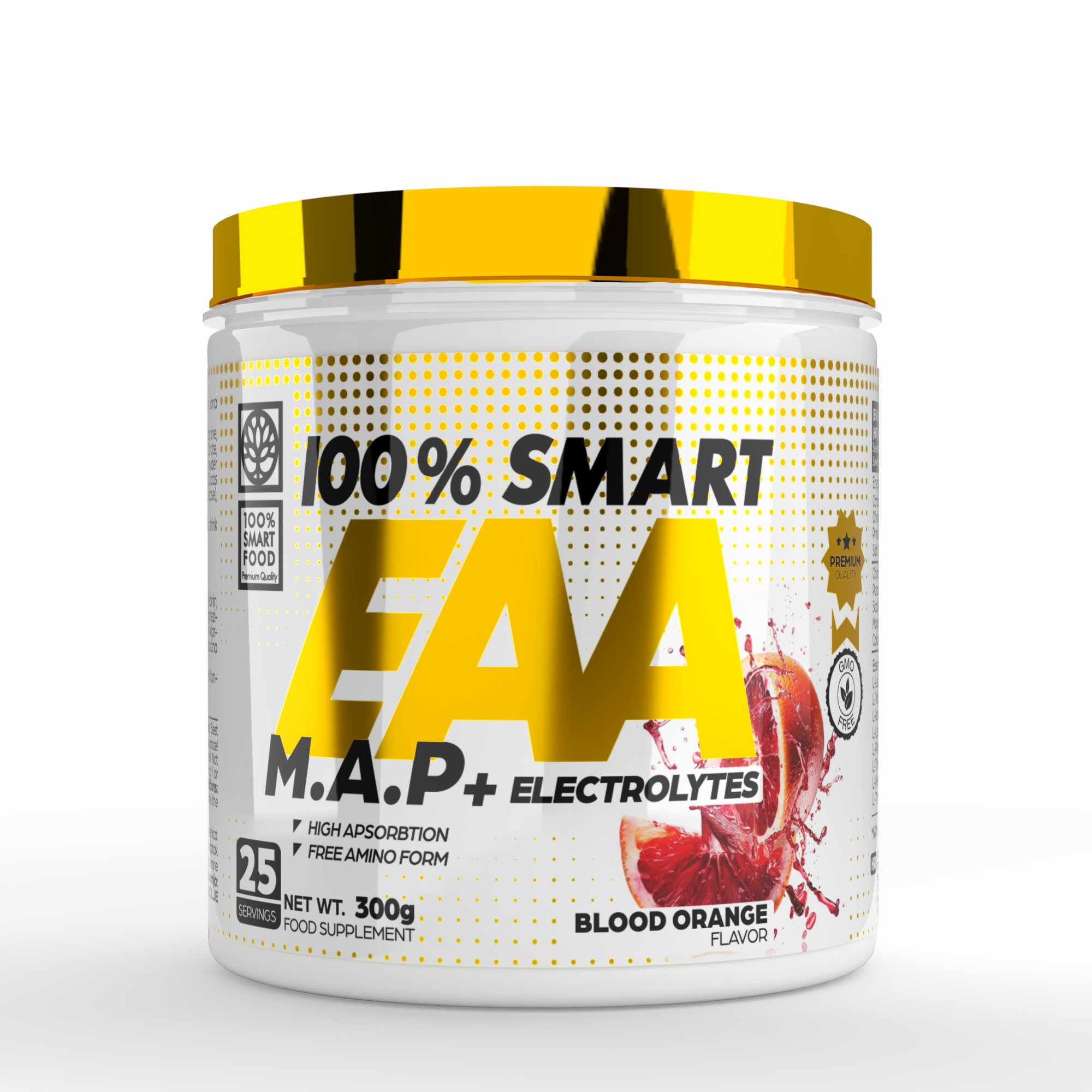 100-SMART-EAAMAP_BLOOD-ORANGE_300g-Camera-1 100% Smart EAA M.A.P. + Electrolytes - 300 g - Slika 1
