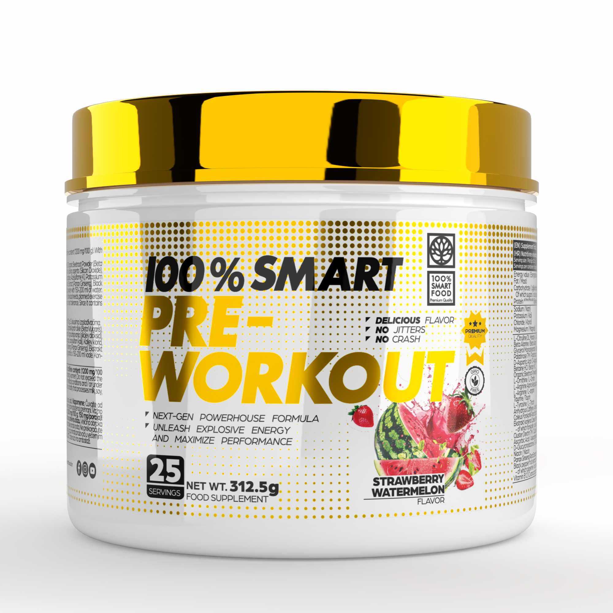 100-SMART-PREWORKOUT_strawberry_watermelon_312.5g-Camera-1 100% Smart Pre-workout - 312.5 g - Slika 1