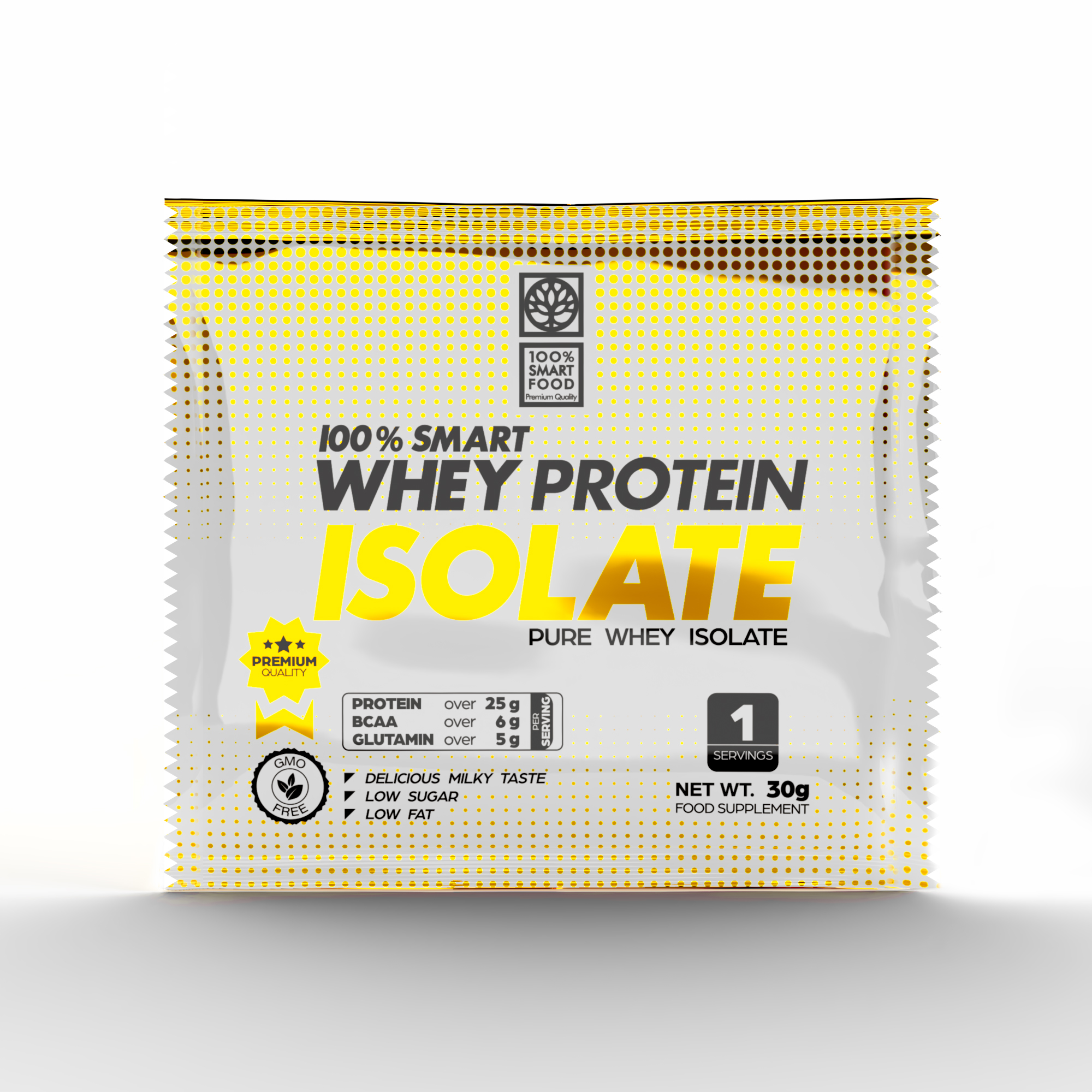 100-SMART-WHEY-PROTEIN-ISOLATE_30g_sample-foil-fata-Camera 100% Smart Whey Protein Isolate - 30 g - Slika 1