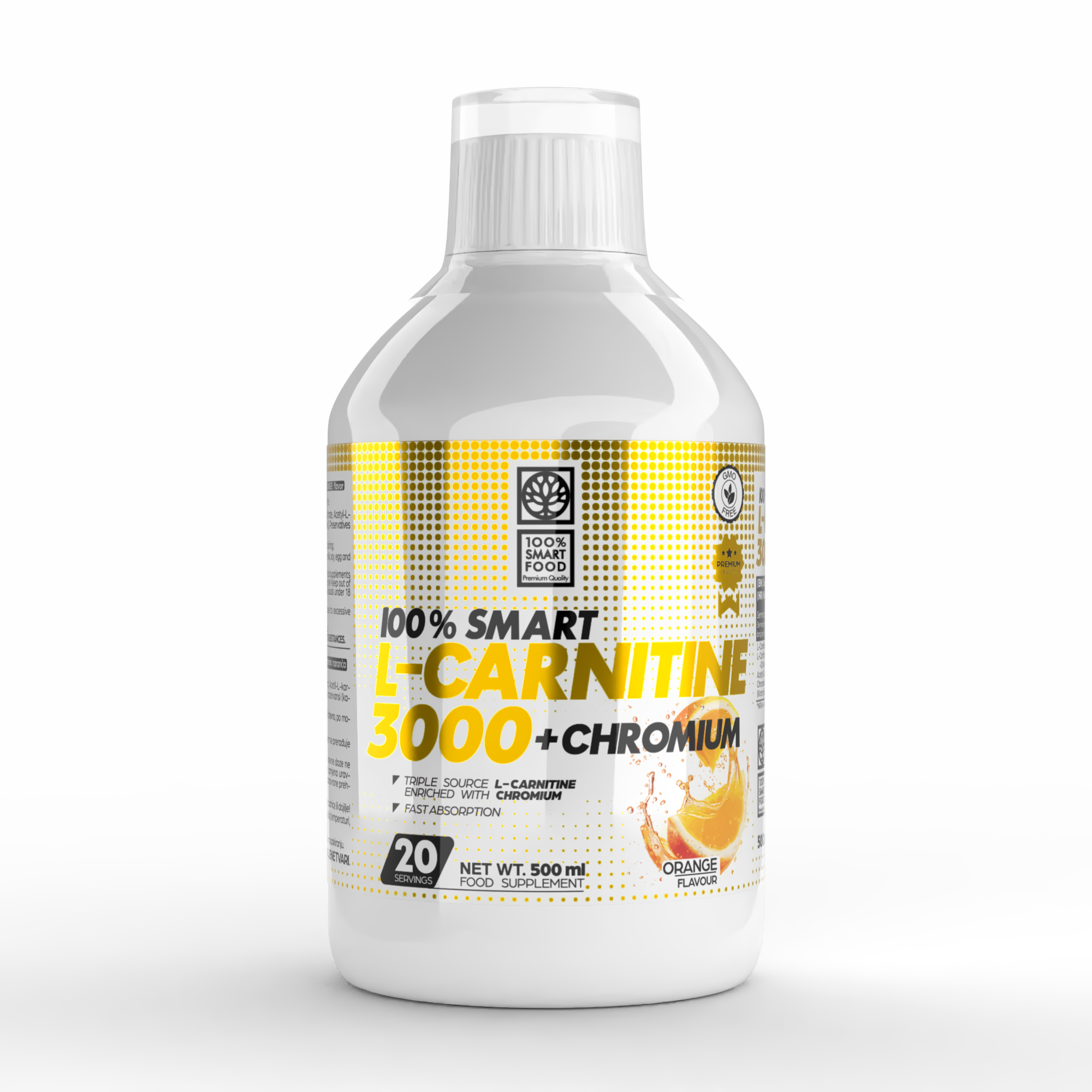 100-SMART_L-Carnitine-3000Chromium_orange-Camera-174 100% Smart L-Carnitine 3000 + Chromium - 500 ml - Slika 1