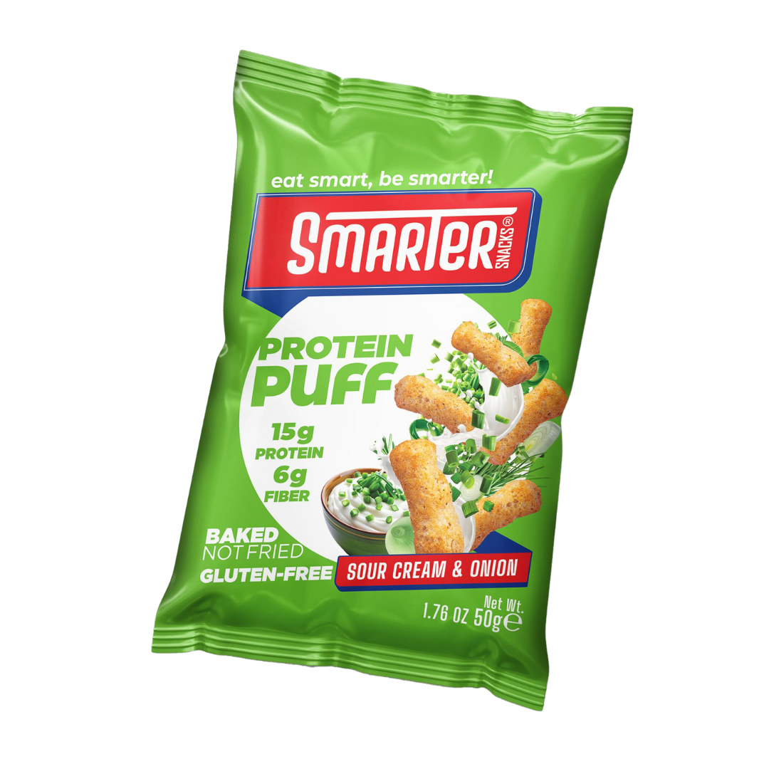 protein-puff-sour-cream-onion Smarter Snacks Protein Puff Sour Cream & Onion - 50g - Slika 1